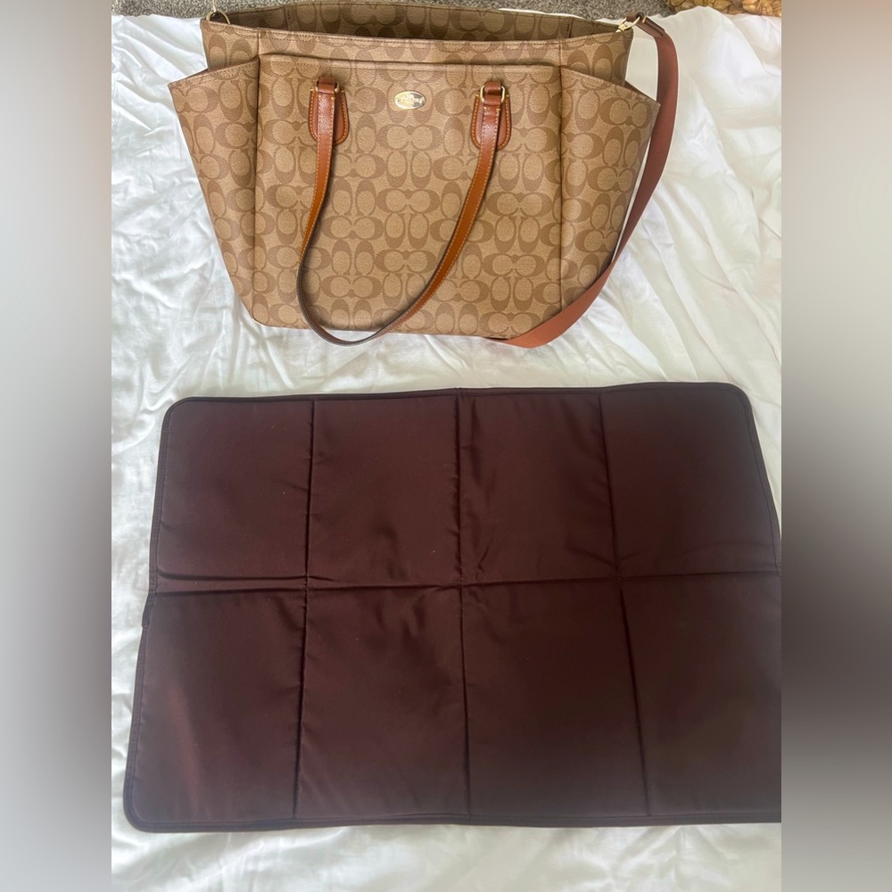 Coach monogram baby bag with changing pad
